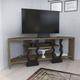 Decorotika - Firal Decorative 110 Cm Corner tv Stand tv Unit tv Cabinet tv Stand With Shelves Corner Unit - Oud Oak And Black Colour - Oud Oak and