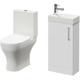 Napoli - Compact Gloss White 400mm Cloakroom Vanity Unit and Toilet Suite including Jubilee Open Back Toilet and Floor Standing Vanity Unit with