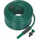 30m Green pvc Water Hose - Spray Jet Nozzle - Female Waterstop Tap Connectors