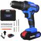 Electric cordless combi drill driver battery power screwdriver with bits set 21V