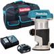 DRT50Z 18V Brushless Router Trimmer with 1 x 5.0Ah Battery Charger & Tool Bag - Makita