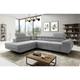 Aston Jumbo Cord Left Hand Facing Corner Sofa Bed with Storage and Lift Mechanism - Light Grey