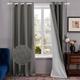 Deconovo Total Blackout Curtains 84 Drop, Lightweight 100% Black Out Curtains Eyelet, Soft Fabric Door Curtains Thermal, Grey Curtains for Livng