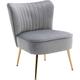 Velvet Accent Chair Occasional Tub Chair for Living Room Bedroom, Gray