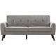 Sofa Compact Cotton Loveseat Wood Legs - 3 Seater - Grey