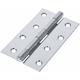 Timco Steel Narrow Pattern Uncranked Fixed Pin Butt Hinge - 100 x 58 x 1.5mm (Bright Zinc) (2 Pack)