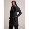 Ted Baker Womens Black Rosemae High Collar Wrap Coat