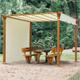 Uniquehomefurniture - Metal Garden Pergola Retractable Gazebo Canopy Large Structure Sun Patio Awning