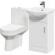 Wholesale Domestic - Neiva Gloss White 450mm 1 Door Vanity Unit and Rimless Toilet Suite - Silver