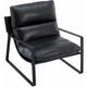 Modern Accent Chair Fabric Armchair for Living Room Occasional Tub Chair for Bedroom, pu Leather, Black