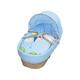 Blue Kite Palm Moses Basket With Quilt, Padded Liner, Body Surround and Adjustable Hood
