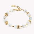 Coeur De Lion DELUXE GEOCUBE Bracelet Gold White Rock Crystal