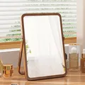 Miroir de Maquillage en Bois Massif Simple Décoratif Grand Bureau Petit Portable Décoration