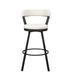 29" Counter Height Chairs Seat 360-degree Swivel Dining Furniture PU Upholstered Metal Base with Back (Set of 2)