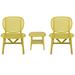 Retro 3-Piece Hollow Design Outdoor Patio Table and Chair Set for 2, Conversation Furniture with Open Shelf & Spacious Seats