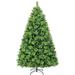 Yaheetech Pre-Lit Christmas Tree Hinged Realistic Tree, Green