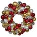 Vickerman 24" Red-Gold-Silver Assorted Ornament Wreath - Red, Gold, Silver