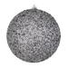 Vickerman 8" Silver Beaded Ball Ornament, 2 per Bag