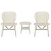 Retro 3-Piece Hollow Design Outdoor Patio Table and Chair Set for 2, Conversation Furniture with Open Shelf & Spacious Seats