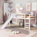 Twin Loft Bunk Bed with Slide, Multifunctional Design Mini Loft Bed with Ladder - No Box Spring Needed