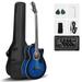Fithood Glarry GMB101 4 string Electric Acoustic Bass Guitar w/ 4-Band Equalizer EQ-7545R Blue