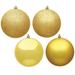 Vickerman 4.75" Honey Gold 4-Finish Ball Ornament Assortment, 4 per Box