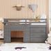 Designs Low Loft Bed with Storage Drawers, Wood Twin Size Loft Bed with Cabinet, Shelf, Ladder, Safety Rail for Kids