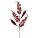 Vickerman 33" Burgundy Fern Leaf Glitter Artificial Christmas Spray. Includes 6 sprays per pack.