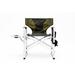 Padded Folding Outdoor Chair with Side Table & Storage Pockets, Ergonomic Design, Portable Chair for Camping, Picnics & Fishing