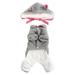 1 Set Pet Cotton-padded Clothes Pet One-piece Warm Clothing With Hat (Grey)