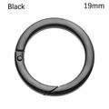 1pc 19/25/32/38mm Plated Gate Black gold silver Round Push Trigger Spring O-Ring Buckles Snap Clasp Clip Bag Belt Buckle Carabiner Purses Handbags BLACK 19MM