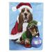 28 x 0.01 x 40 in. Basset Hound Santa Christmas Canvas House Flag