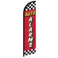 OnPoint Wares| Auto Alarms (Red Checkered) Windless Banner Flag | Advertising Flag/Business Flags | 11.5ft x 2.5ft