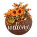 Thanksgiving Decoration Welcome Sign for Front Porch Welcome Wooden Hanging Sign for Front Door Sunflower Wreaths for Front Door Decor for Restaurant Home Outdoor