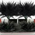 18 Bundles Artificial Black Persian Fern Leaf Plant Fake Boston Fern Greenery Faux Ferns for Outdoor Artificial Black Leaves Artificial Fern Bush Plant for Home Halloween Party Thanksgiving Decor