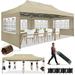 COBIZI 10x20 Pop Up Canopy Tent Heavy Duty with 6 Removable Sidewalls Commercial Heavy Duty Pop Up Tent for Parties All Weather Waterproof and UV 50+ Wedding Tent with Roller Bag(Khaki)