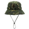 FRCOLOR Camouflage Boonie Hat Ripstop Bucket Hat with Chin Strap for Sports Hunting Fishing Sun Protection (Army Green Camouflageï¼‰
