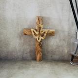 4.5 Handmade Olive Wood Dove Wall Cross Made in Jerusalem the Holy Land Jesus Christ Crucifix Hanging Cross Wall Cross Wall DÃƒÂ©cor