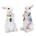 Easter Bunny Couple Decorations Spring Easter Rabbit Decors Figurines Tabletopper Decorations for Party Home Holiday Cute Rabbit Easter Day Couple Gifts Decorations