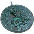 2532 Hummingbird Sundial Cast Iron With Verdigris Finish 7.5-Inch Diameter