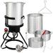 UBesGoo Outdoor Propane Fryer Pot Boiler 30qt Aluminum Turkey Fryer Outside w/ Injector Thermometer