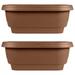 HTYSUPPLY Deck Rail Planter Balcony (HTYSUPPLY Deck Balcony Rail Planter 24 Black 2 Pack Chocolate)