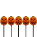 Set of 5 Jack-O-Lantern Shaped Halloween Pathway Markers - 3.75ft Black Wire