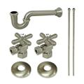 Kingston Brass KPK208 Gourmet Scape Plumbing Supply Kit with 1-1/2 P-Trap - 1/2 IPS Inlet x 3/8 Comp Oulet Brushed Nickel