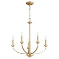 6160-5-80-Quorum Lighting-Reyes - 5 Light Chandelier-24.5 Inches Tall and 26 Inches Wide-Aged Brass Finish -Traditional Installation