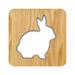 1pc Night Light Wood Hollow out Rabbit Shape Design Desk Lamp Table Light for Home (Khaki)