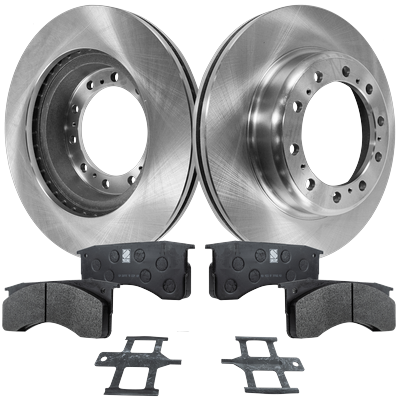 2001 Chevrolet T6500 Rear Brake Disc and Pad Kit Plain Surface, 10 Lugs, Organic Pad Material, Pro-Line Series