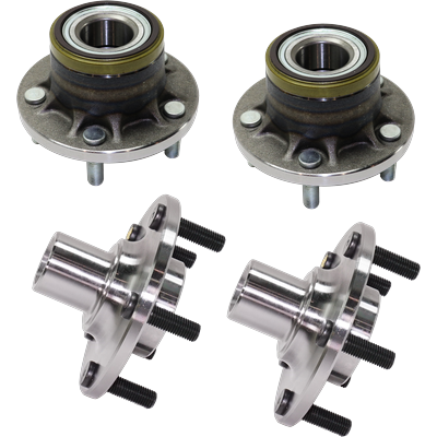 2010 Ford Transit Connect Front and Rear, Driver and Passenger Side Wheel Hubs, With Bearing, Front Wheel Drive