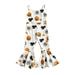 Gureui Halloween Kids Baby Girls Jumpsuit Children Sleeveless Spaghetti Straps High Waist One Piece Flared Hem Bodysuit