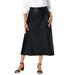 Plus Size Women's Faux Leather Midi Skirt by Jessica London in Black (Size 28 W)